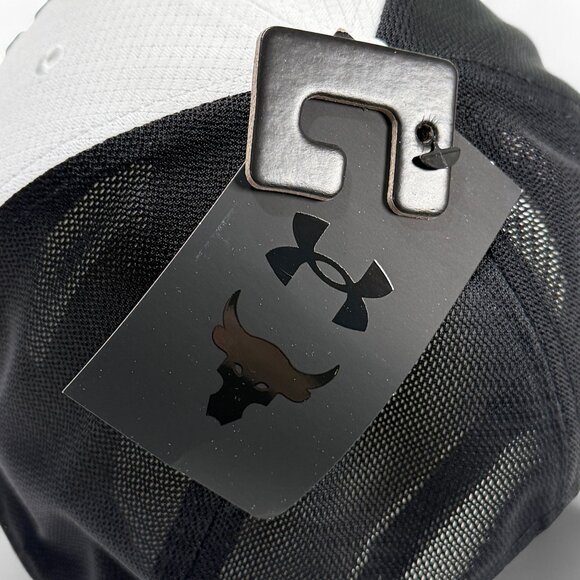 Under Armour Project Rock Mens‎ Trucker Hat Snapback Cap NWT White Black 1369815 - Picture 10 of 11